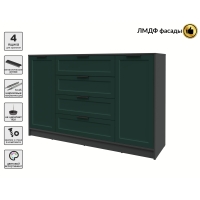 Тумба Тренд КТ-Т160 (Антрацит ЛДСП/ Изумруд ЛМДФ) Ш1600 В1020 Г451